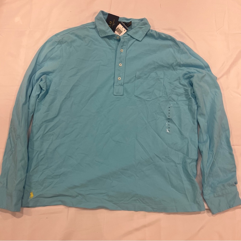 Polo by Ralph Lauren blue long sleeve polo.yellow horse. Brand new never worn XL